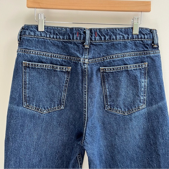 Zara 100% Cotton Denim High Waist Straight Leg Dark Wash Jeans Size 8 - Picture 5 of 7
